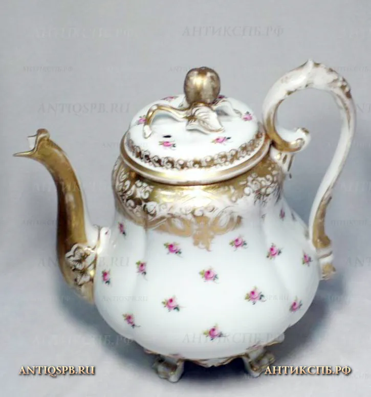Чайник заварочный фарфоровый антикварный. ХIХ век. Европа. №17083